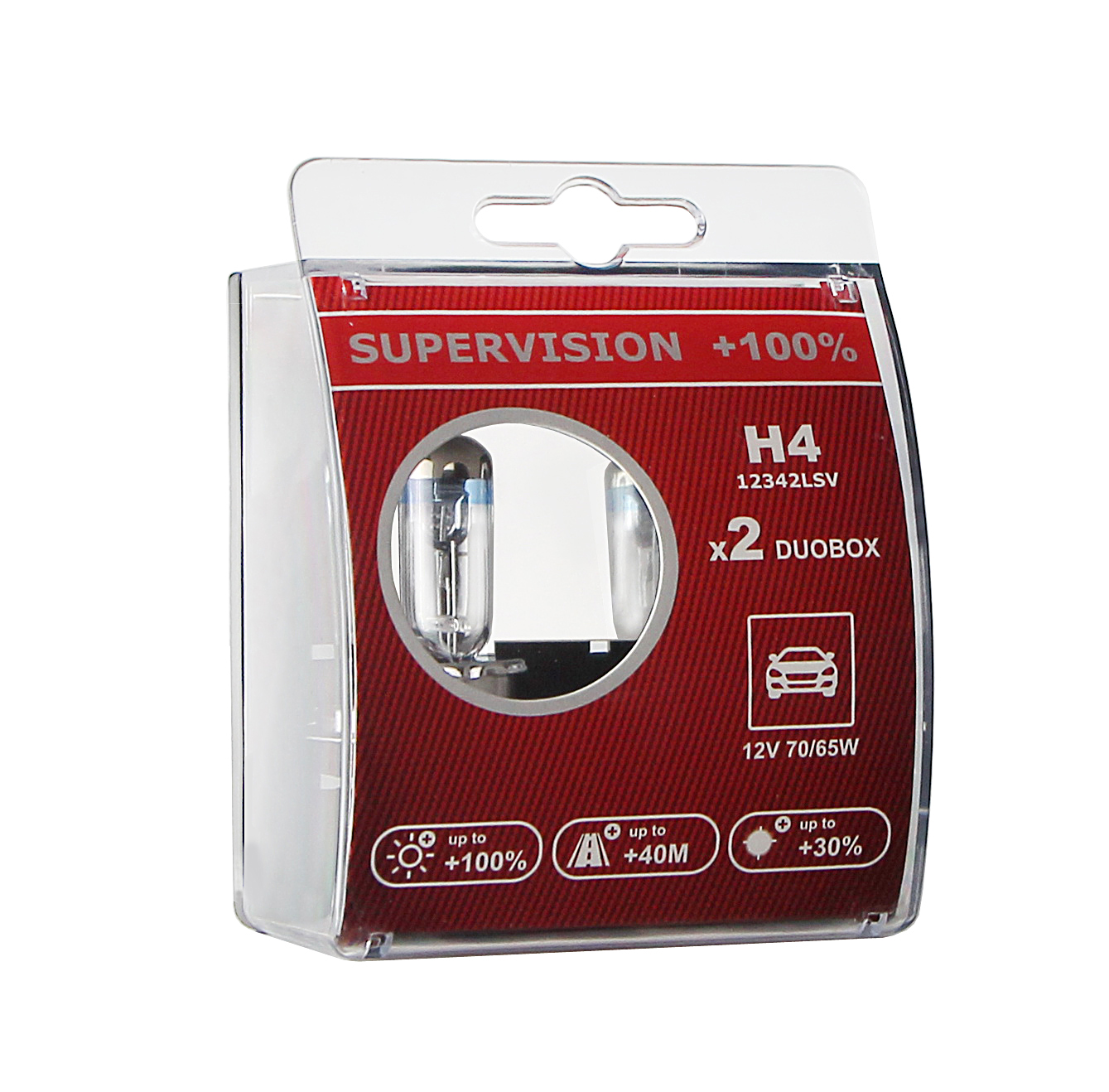 Лампа H4 LEDO SuperVision +100% 12V Duobox 2шт