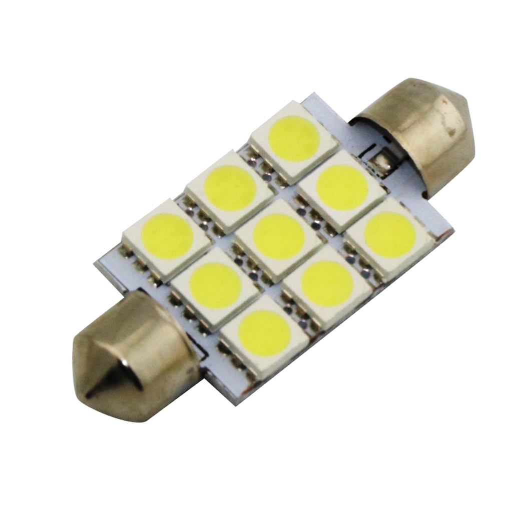 Лампа светодиодная C5W / SV8,5-8 / 12V 9SMD 41мм открытая бел