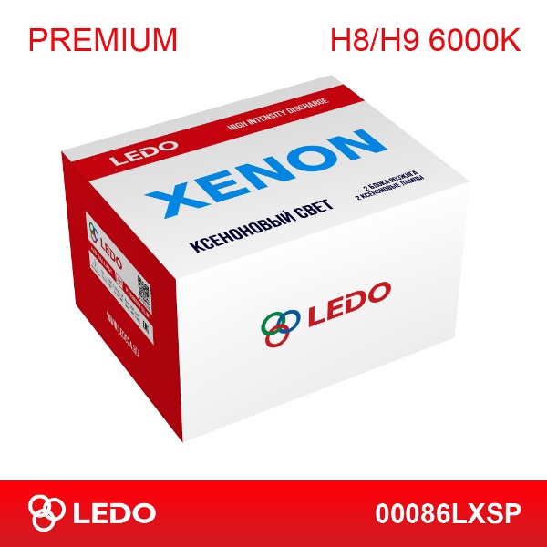 Комплект ксенона H8/H9 6000K LEDO Premium (AC/12V)