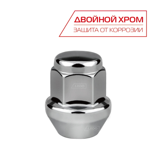 Гайка колеса M12*1.5 S19 двойной хром