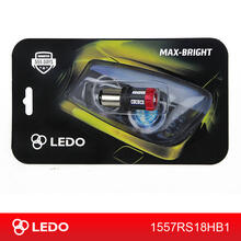 Лампа светодиодная P21/5W BA15D LEDO Max-Bright Hard 18SMD 12V-60V красная